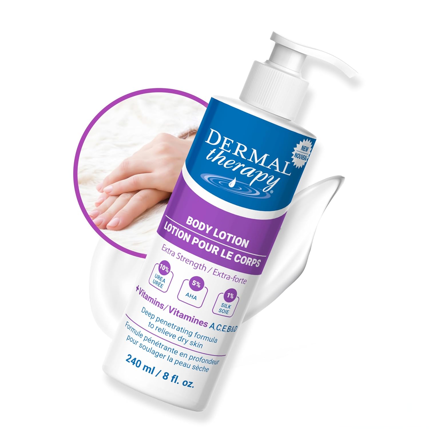 Dermal Therapy Extra Strength Body Lotion – Hydrating Formula with 10% Urea and 5% Alpha Hydroxy Acids | Helps Smooth and Moisturize Dry Skin | 8 fl oz (2-Pack)