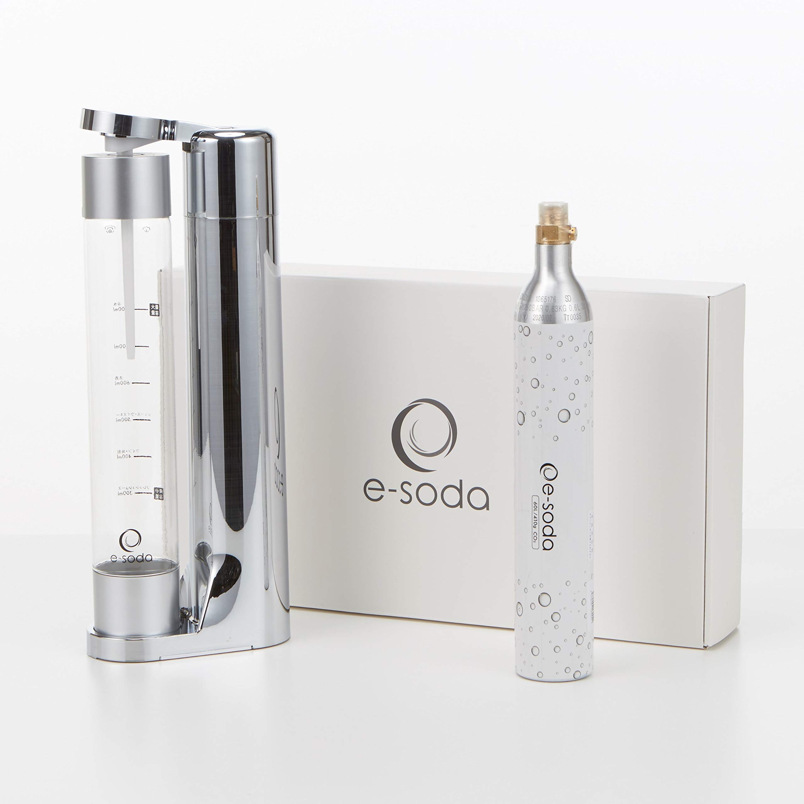 【新品未開封】e-soda ドリンク本体（ブロンズ）と炭酸ガスシリンダー3本 楽天市場】炭酸水メーカー e-soda ドリンク メッキカラー 専用