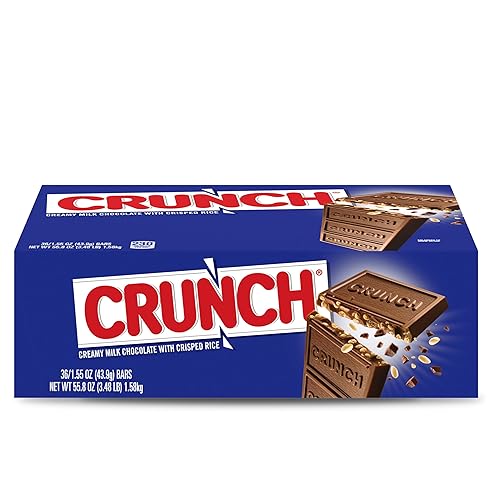 CRUNCH, Bulk 36 Pack, Milk Chocolate and Crisped Rice, Full Size Individually Wrapped Candy Bar, 1.55 oz Each - Milk Chocolate And Crisped Rice - 35 Ounce (Pack of 1)