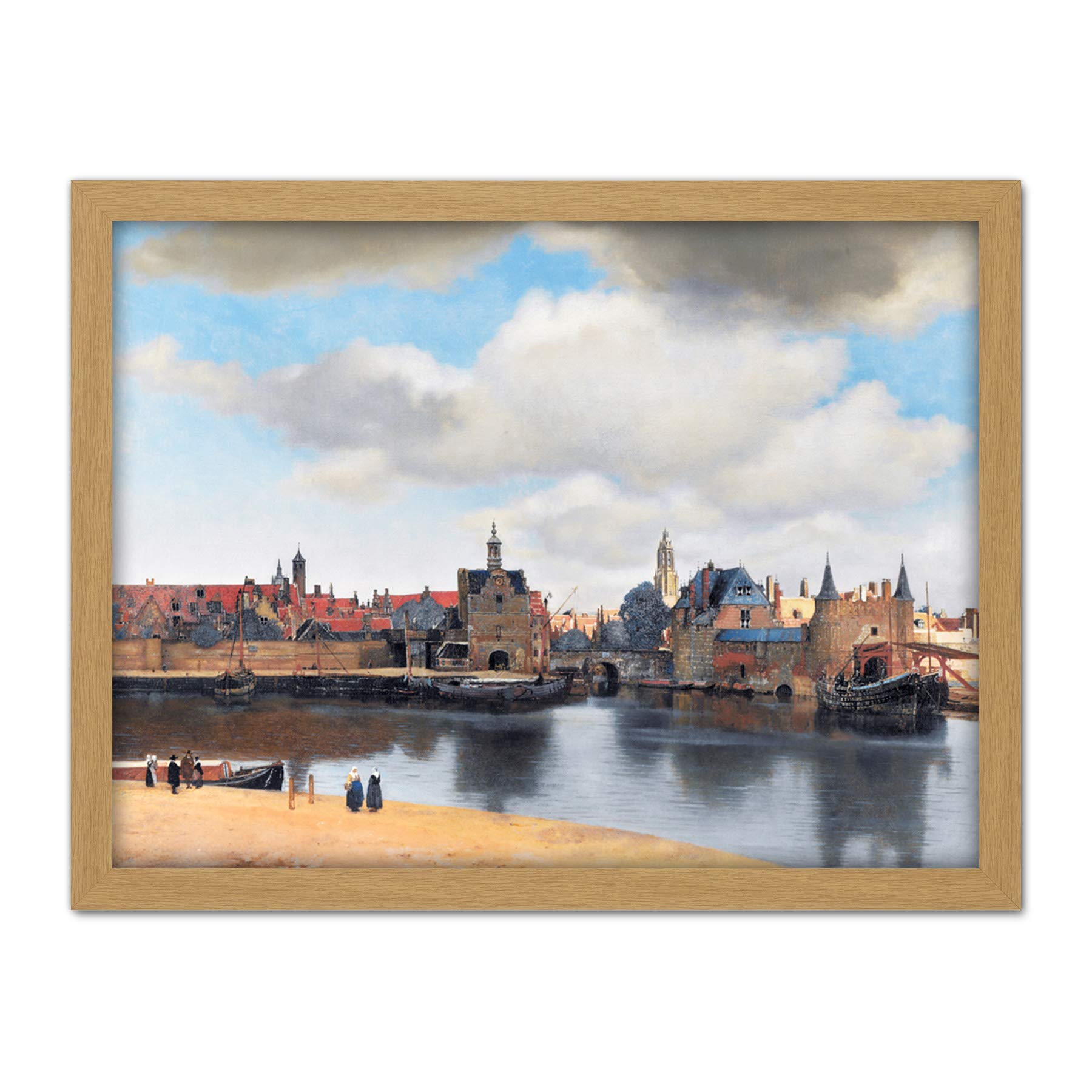 Artery8 Vermeer View Of Delft Cityscape Painting Artwork Framed Wall Art Print 18X24 Inch