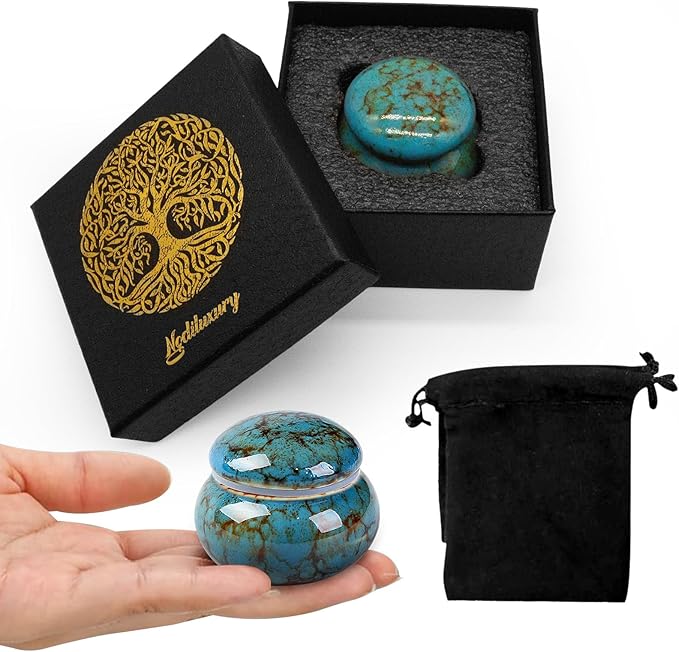 Small Urns for Human Ashes Keepsake,Ceramic Small Cremation Urn for
