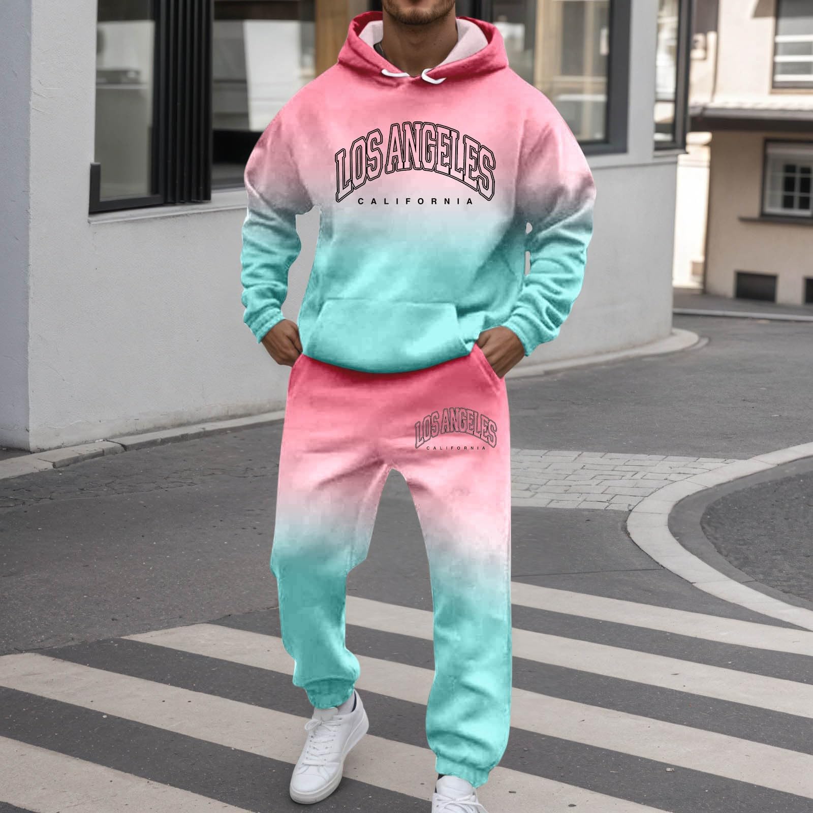 Tuta Uomo Completa Larghi Palestra Felpa e Pantaloni Jogging Set Completi Completa 2 Pezzi Sportivo Fitness Ginnastica Completo Tute