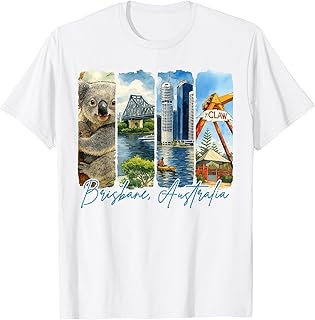 Brisbane Australia Traveling Brushstroke Souvenir Vacation T-Shirt
