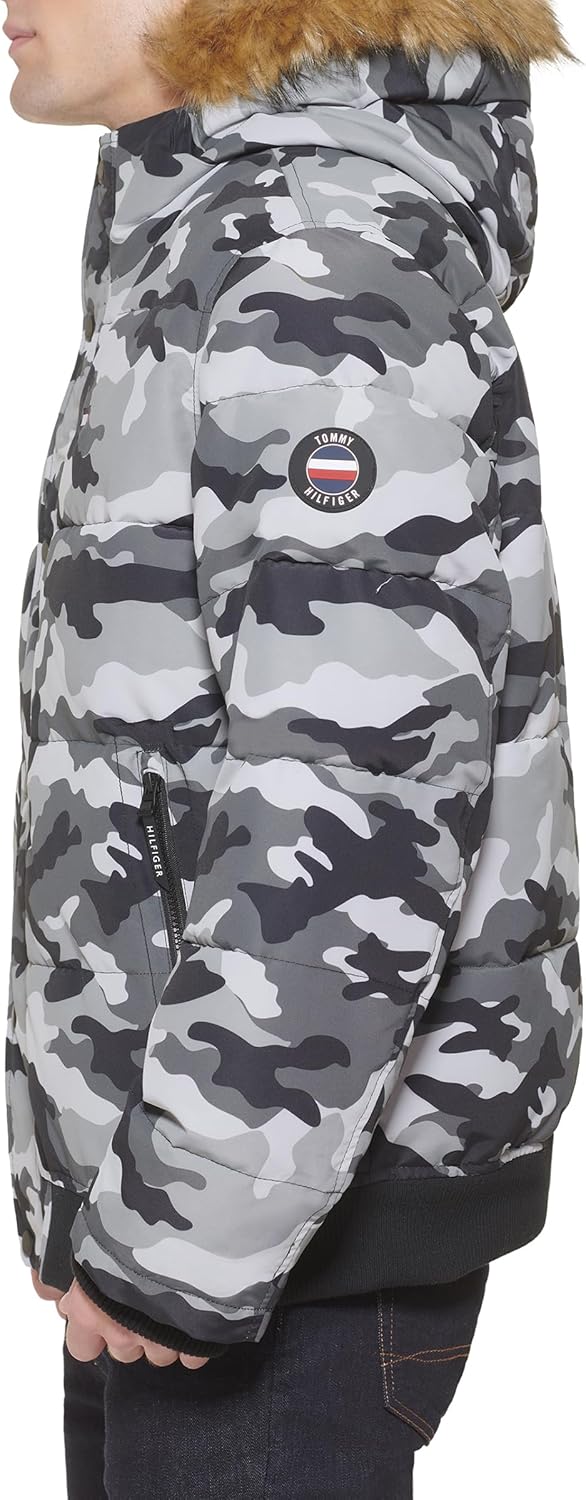 Tommy Hilfiger Men's Arctic Cloth Quilted Snorkel Bomber Jacket (Standard and Big & Tall) - Image 2