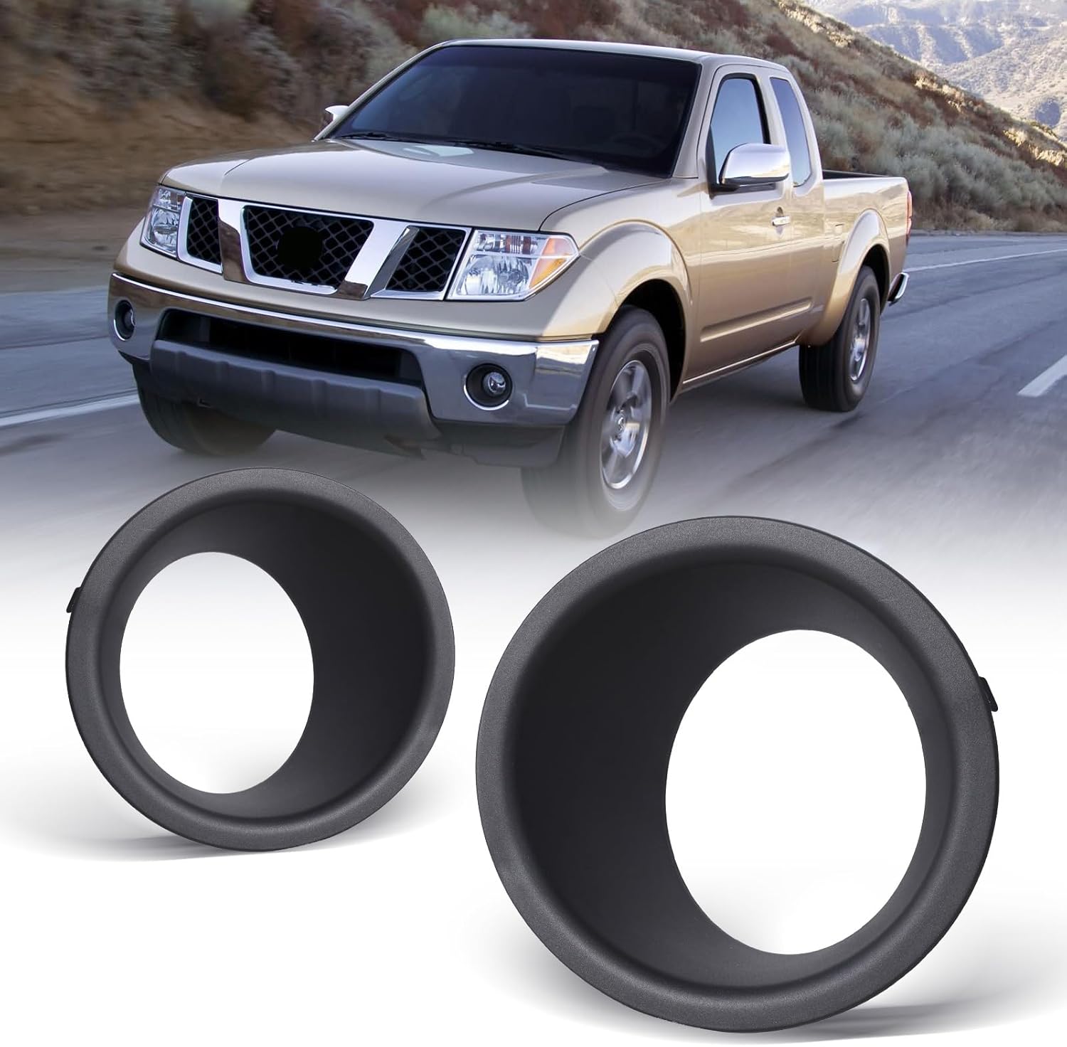 AUTOWIKI Fog Lights Bezels For Nissan Frontier 2005-2016 (Metal Bumper Only) OEM Replacement Fog Lamps Cover for 05-16 Frontier 2PCS