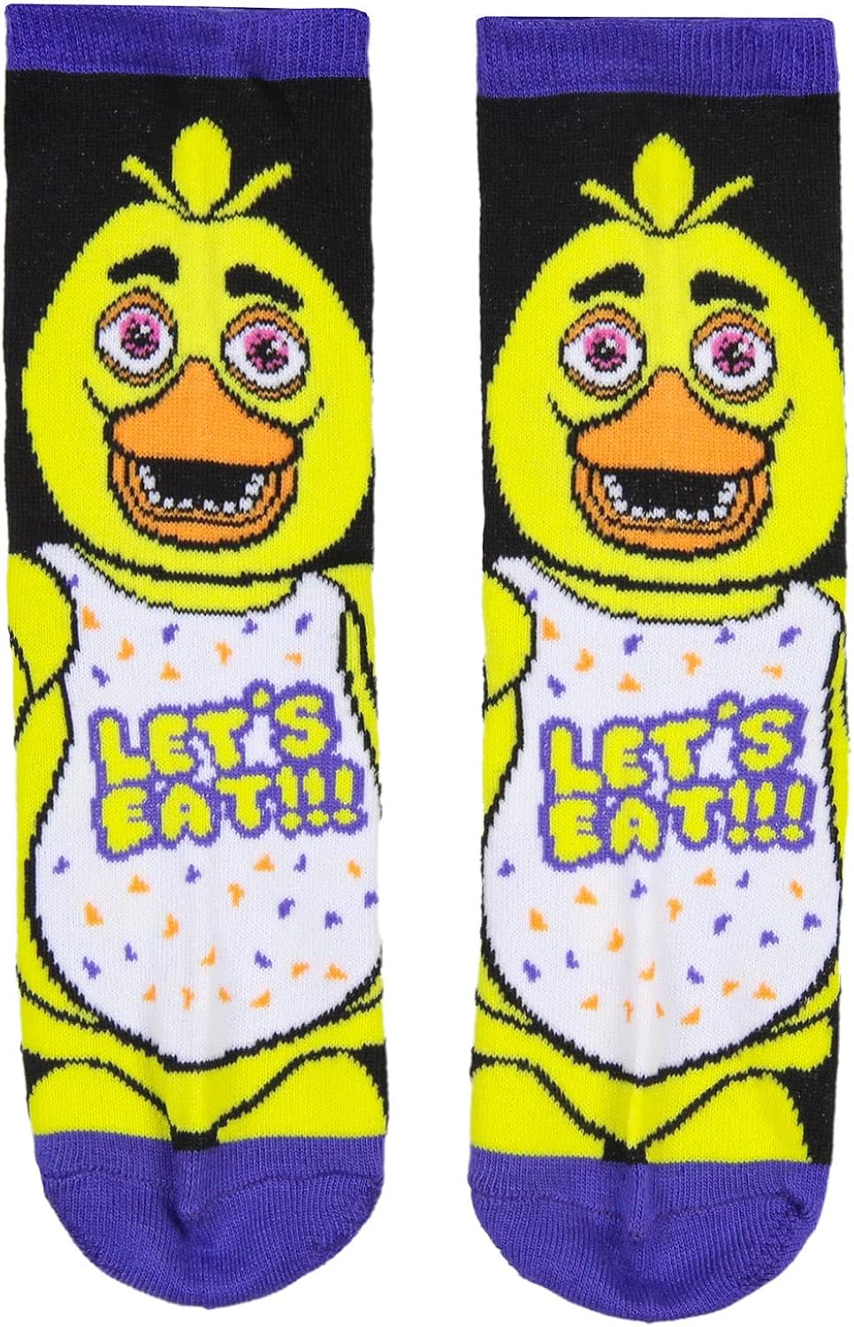 Miniatura 6 de Bioworld Five Nights at Freddy's Kids - Calcetines de personajes de Freddy y Chico, 2 pares (10-4), Varios colores