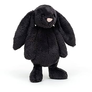  Medium Bashful Inky Bunny 黒 うさぎ Jellycat Bashful Inky Bunny Medium Plush Black Lovey 12