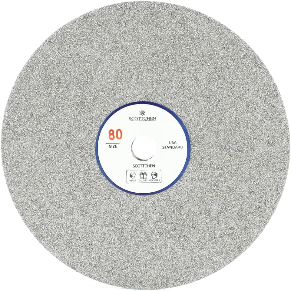 SCOTTCHEN Diamond Flat Lap Wheel 6" x 1/2" Arbor Grinding Sanding Disc Lapping Polishing Disc-80 Grit