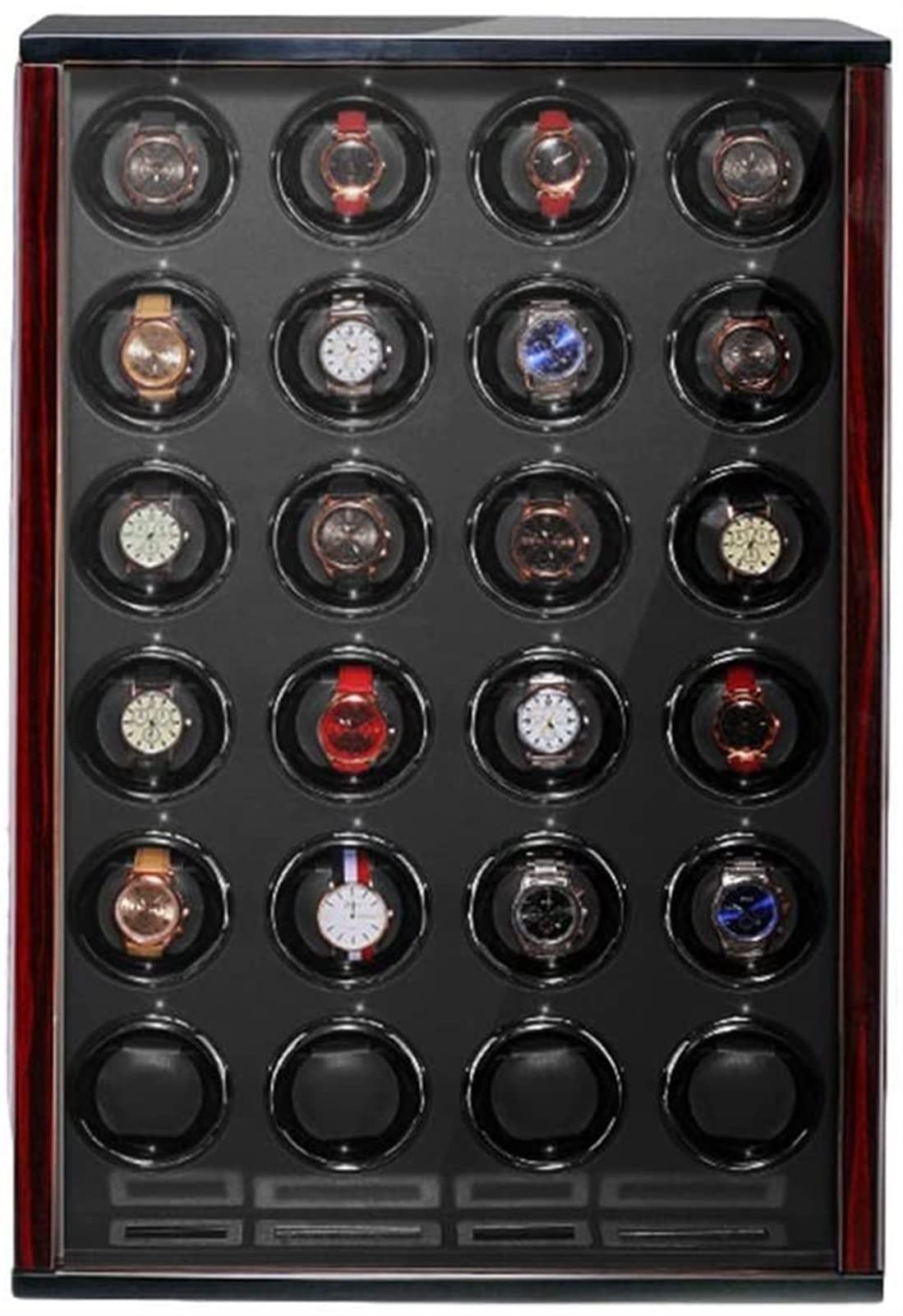 CGCSYZ Wooden Automatic Watch Winder Built-in LED Illumination LCD Display Screen Adjustable Watch Pillows For Man Women Watches Accessories