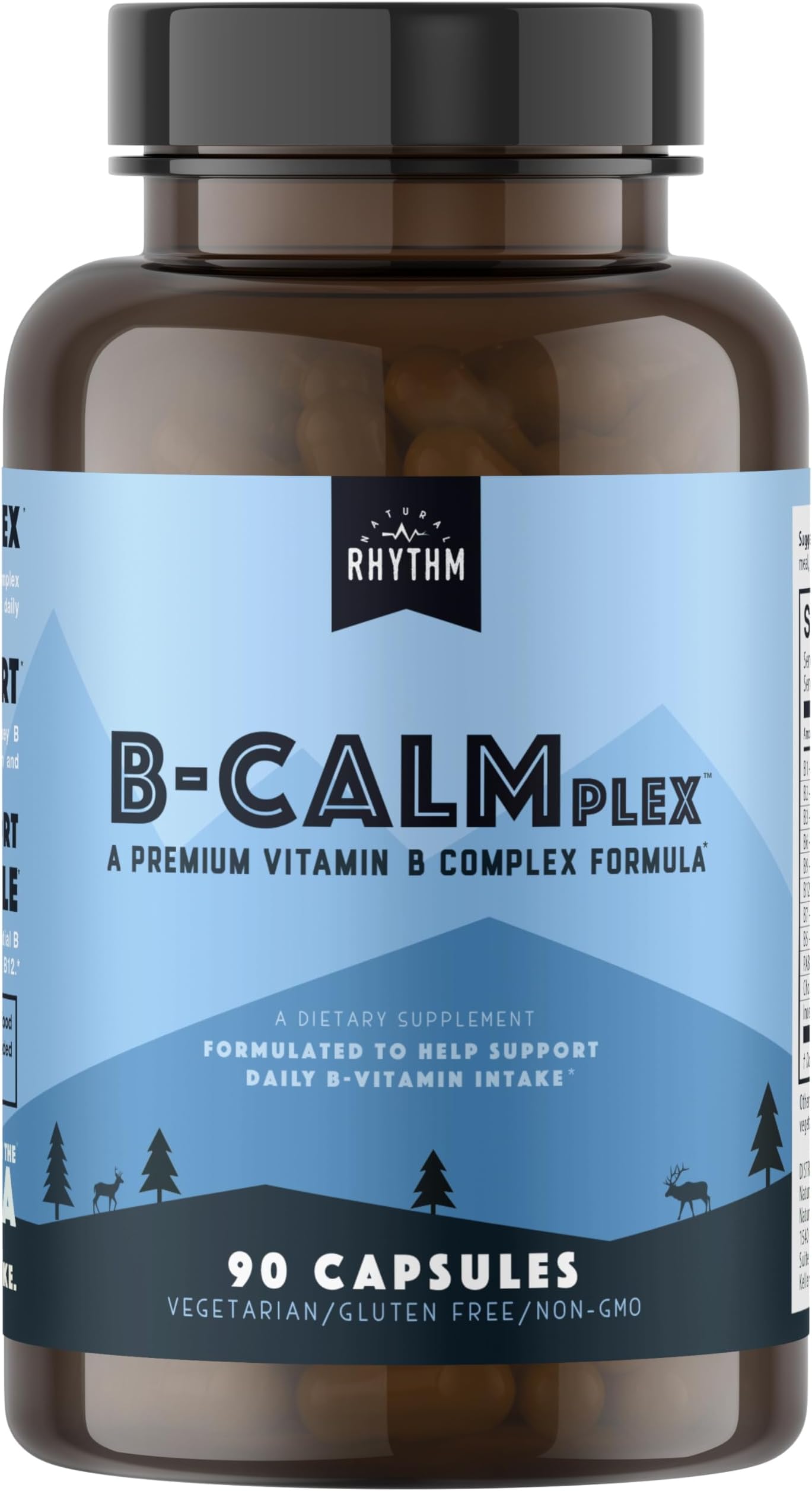 Natural Rhythm B-CALMplex - Stress B-Complex - Vitamin B Complex for Stress & Anxiety Support - 90 Capsules