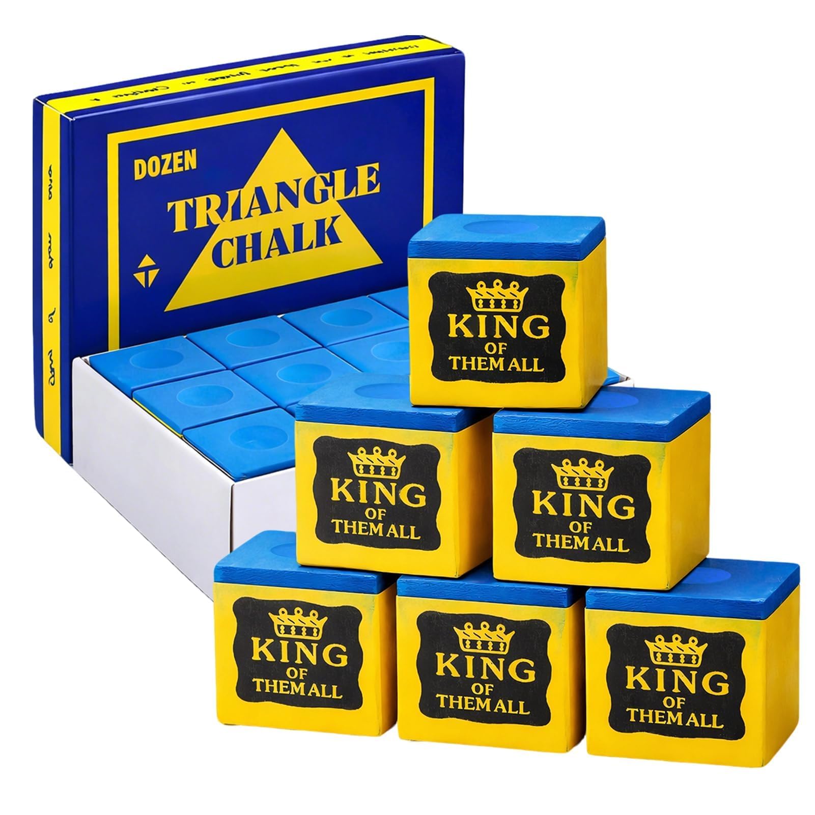 Craie de Billard Bleu Lot de 12, Haute Performance Carbonate de Calcium pour Pool Snooker