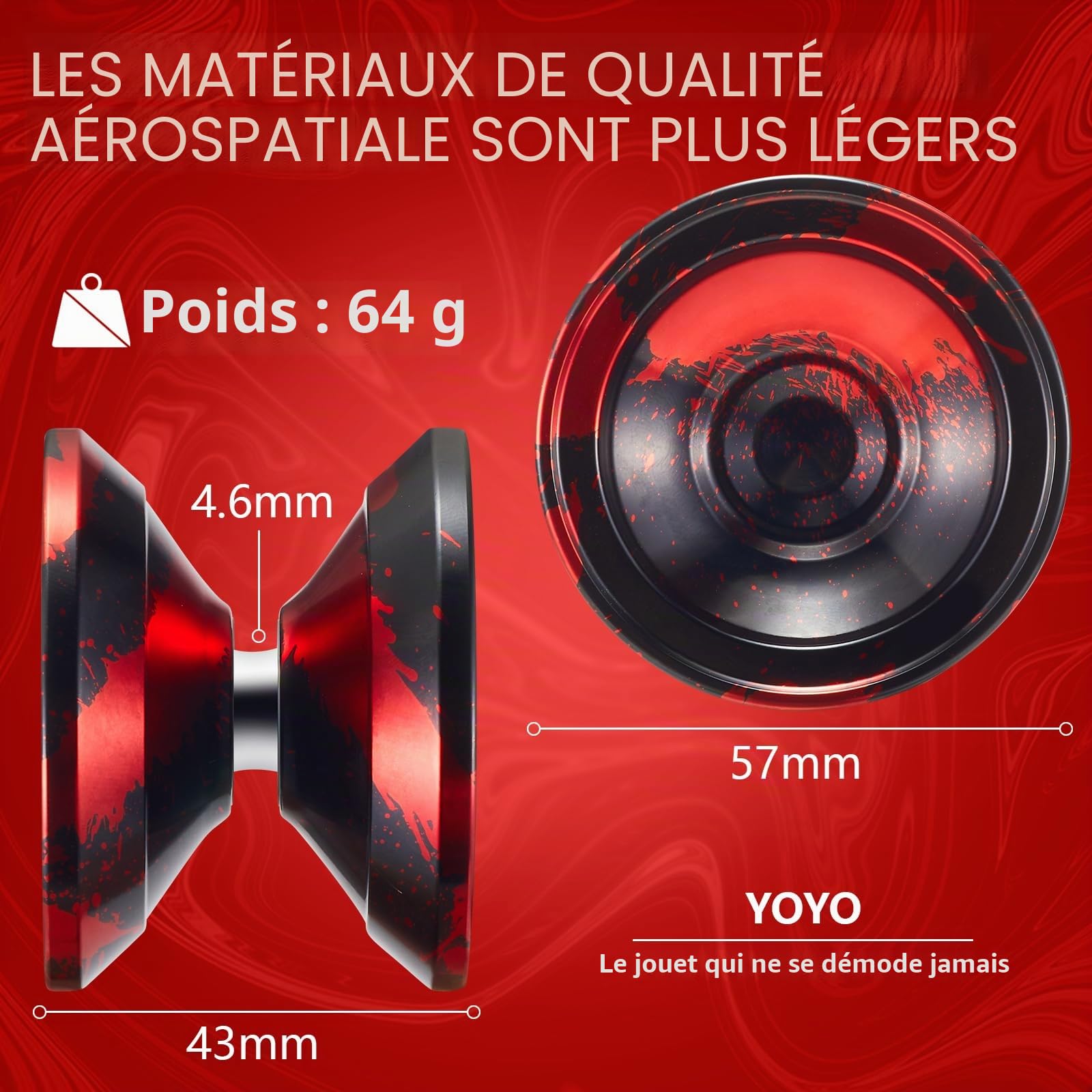 FETESNICE Yoyo réactif pour enfants 8-12 et yoyo professionnel non réactif - version en métal avec 10 cordes, accessoires complets pour maquillage et entraînement compétitif
