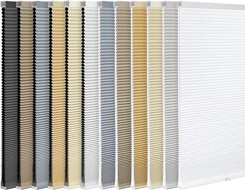 Persianas celulares opacas sin cordón, con bloqueo de luz de abeja, plisadas, para ventanas, de 21 pulgadas de ancho x 64 pulgadas de alto, color