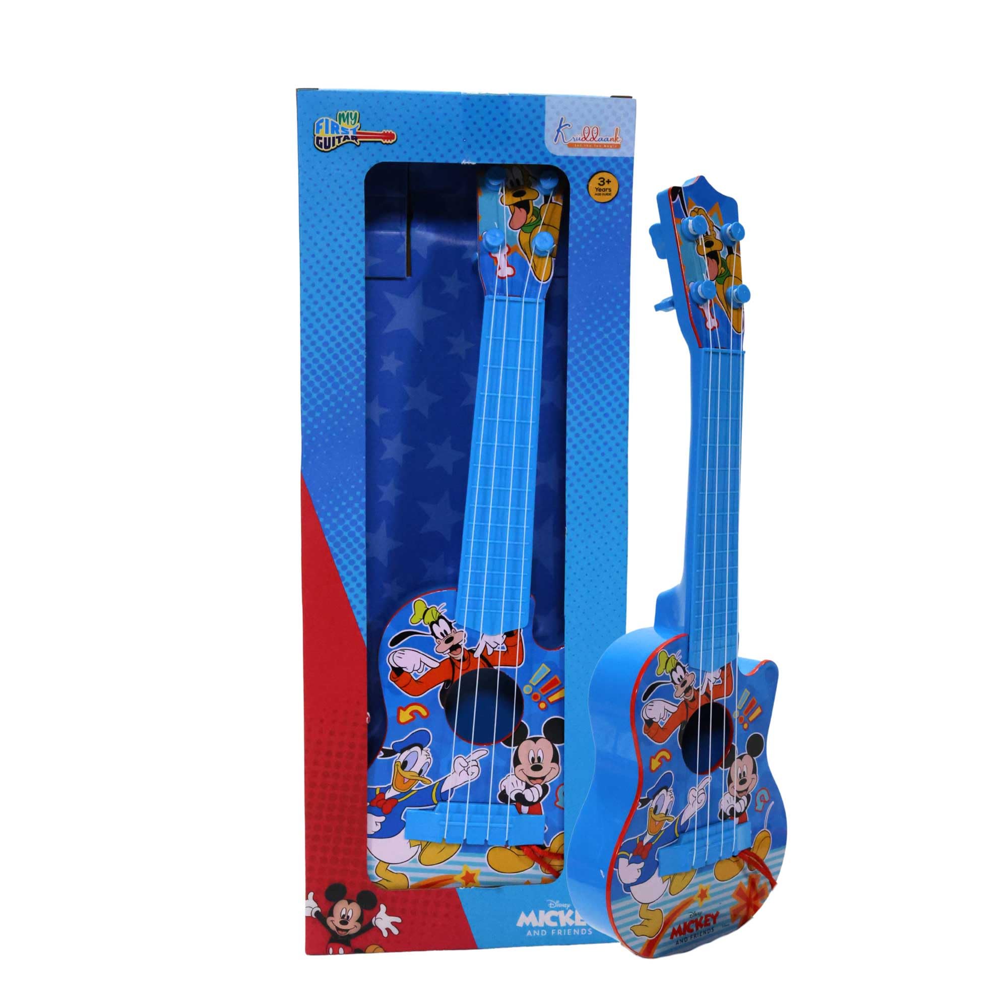 Kriiddaank Mickey Guitar (Small) - Adjustable String Tensions, Fingerstyle Tab, Pick with String, Portable | Fun & Educational Toy for Kids | Safe, Engaging & Interactive Play-picture-12