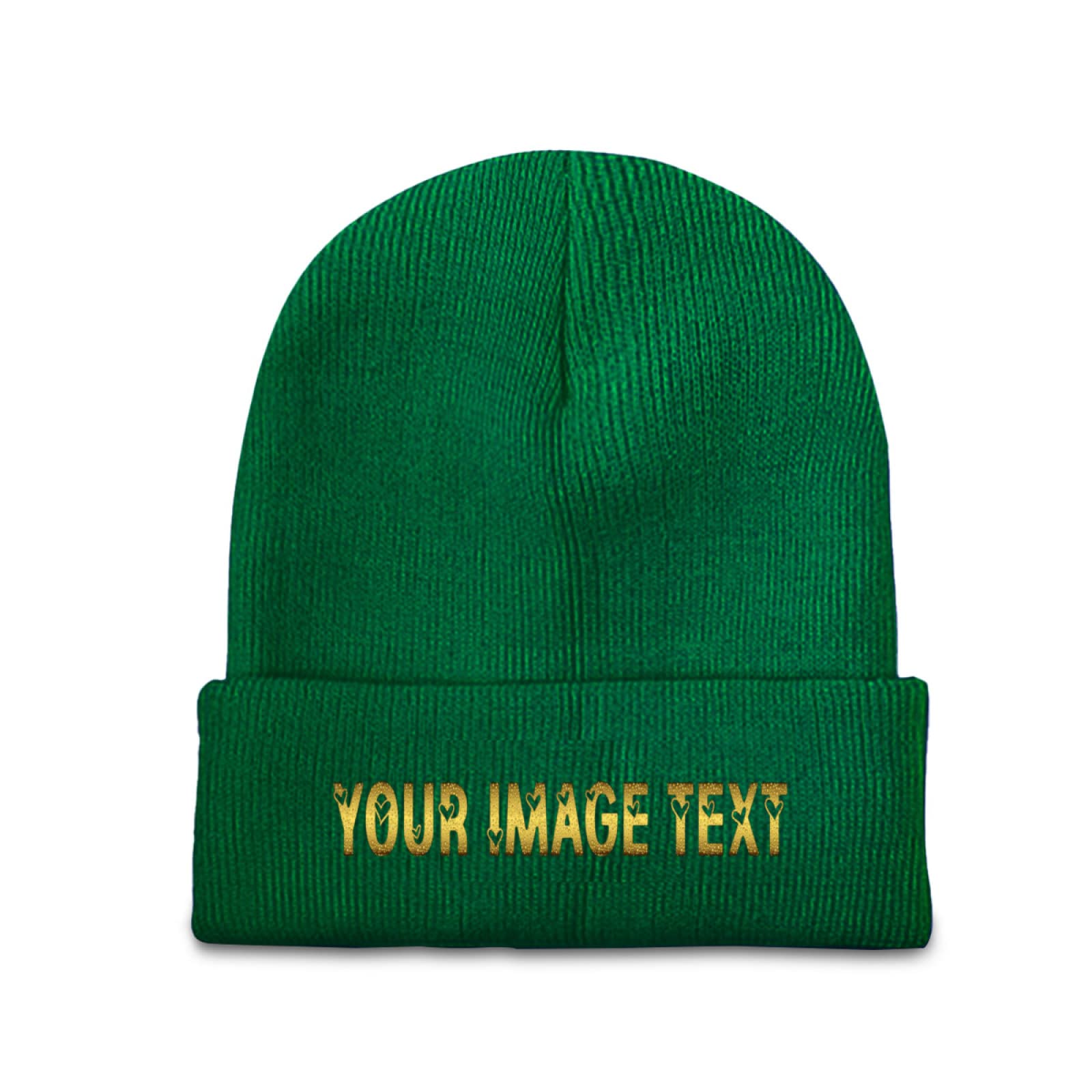 Miujonvy Unisex Blackish Green Custom Beanie Hat For Men Women Add Your Own Picture Cuffed Beanie Hat