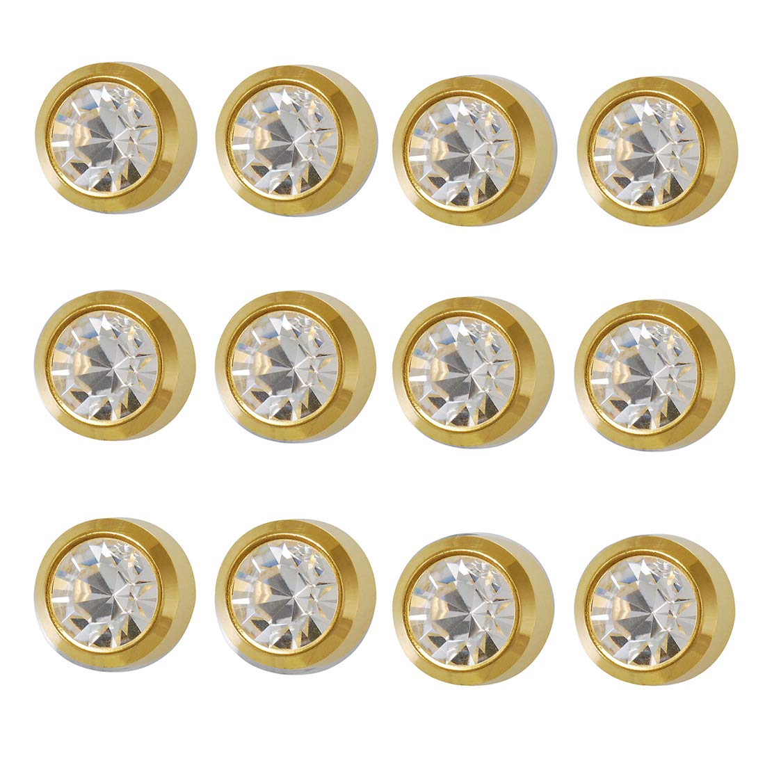 STUDEX3MM April – Crystal Bezel 24K Pure Gold Plated Piercing Ear Stud (12 Pair) | Ideal for every day wear