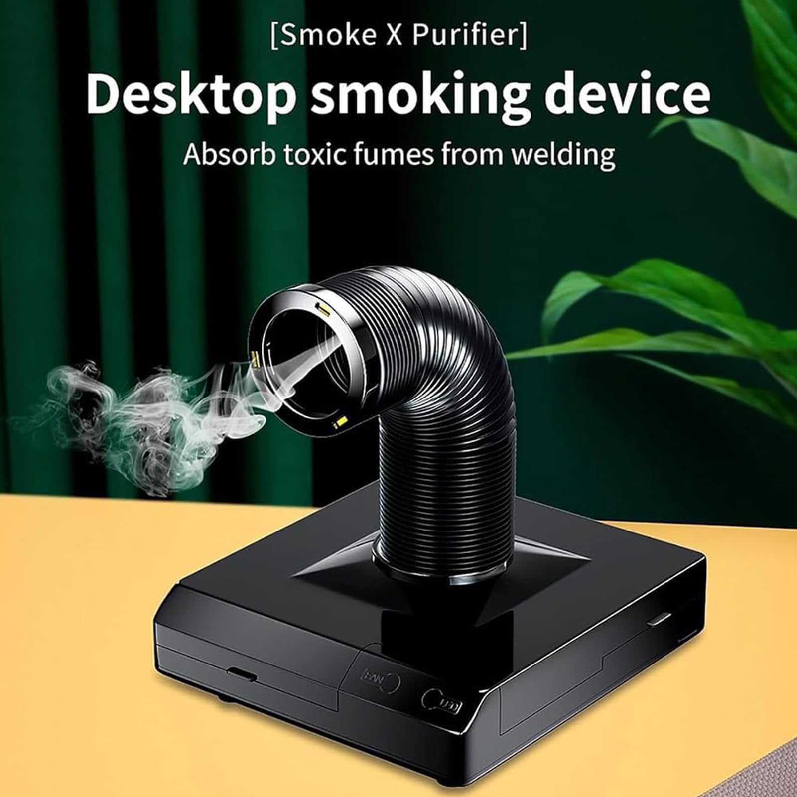 Extractor de humos de soldadura con luz LED, eficiente eliminador de humo para soldadura y soldadura, purificador de aire para uso doméstico y taller