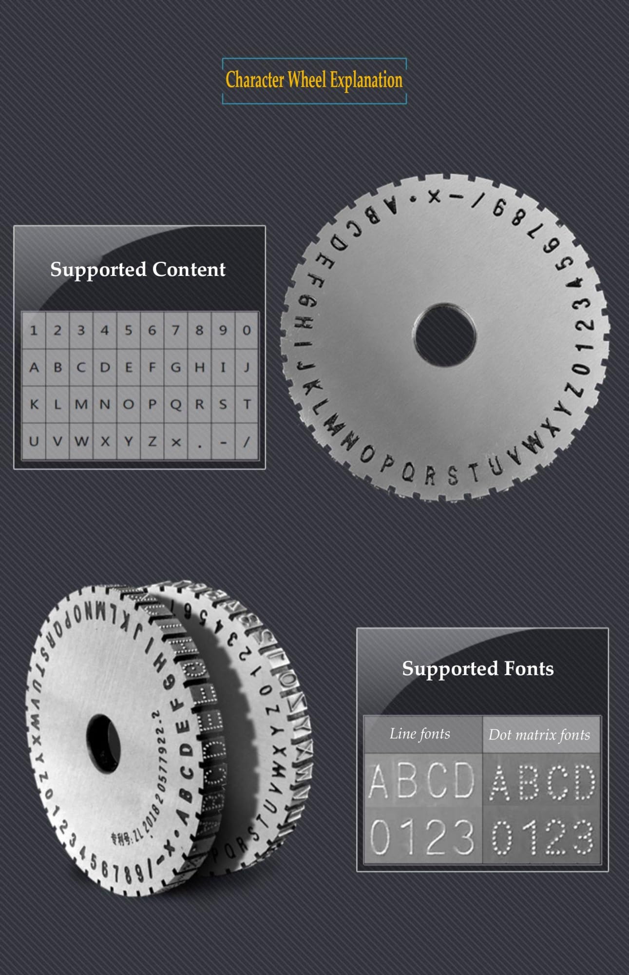 Macchina per goffratura da Tavolo per targhette in Metallo e plastica, con Stampa Manuale Regolabile e Ruota Caratteri da 5 mm.