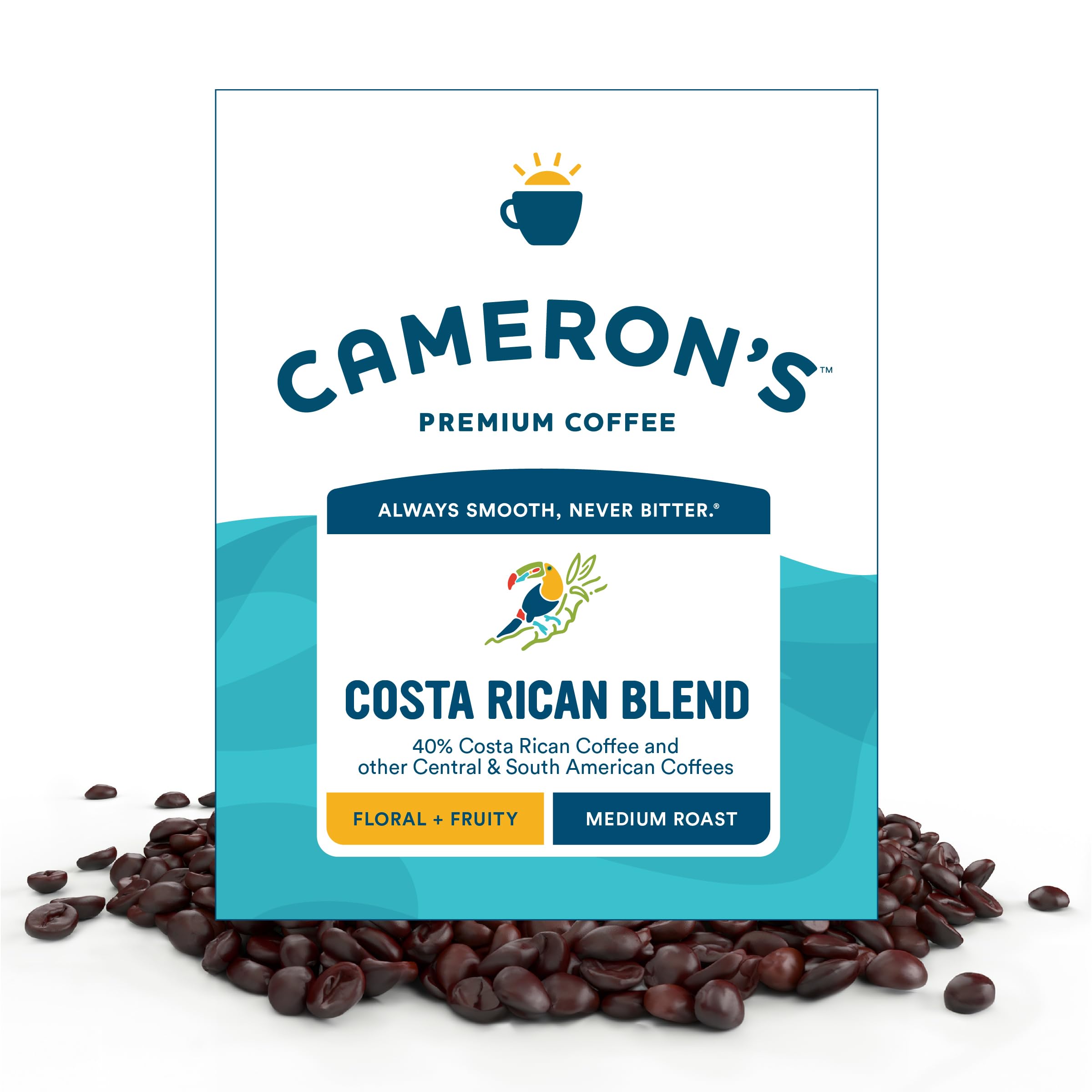 Cameron's Coffee Roasted Whole Bean Coffee, Costa Rica Blend, 4 Pound