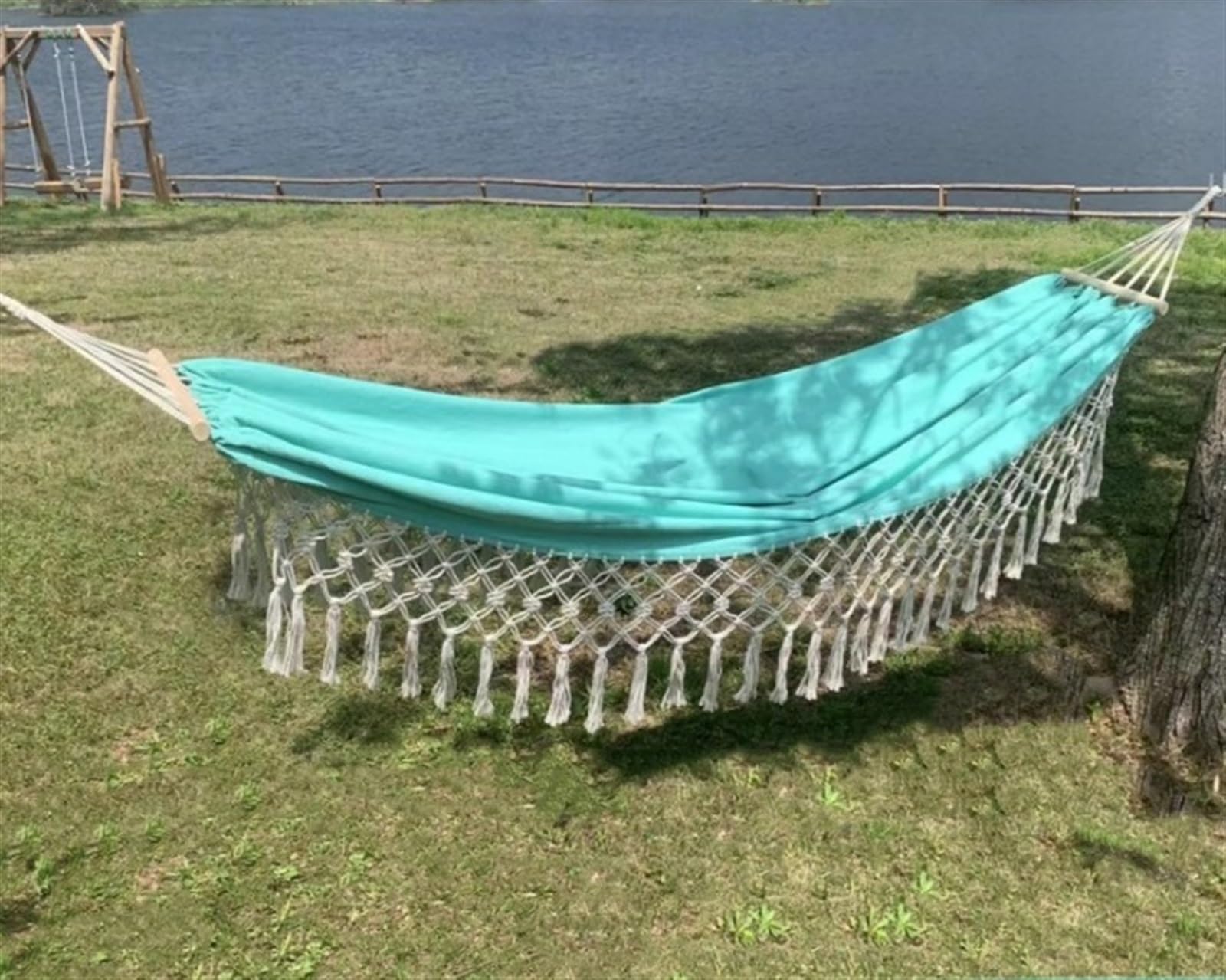 Hamac Hamacs Hamac en Toile Fait À La Main, Beau Style Boho, Lit-hamac De Luxe Brésilien pour Chambre À Coucher Intérieure, 200x100 Cm Hamac Exterieur(B)
