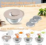 Colorful Mixing Bowls with Airtight Lids, 7-Piece Stainless Steel Nesting Bowls, Non-Slip Bottoms & 3 Grater Attachments, Sizes 4.5, 3.6, 2.7, 2.1, 1.7, 1.1, 0.7 QT for Mixing, Baking & Serving