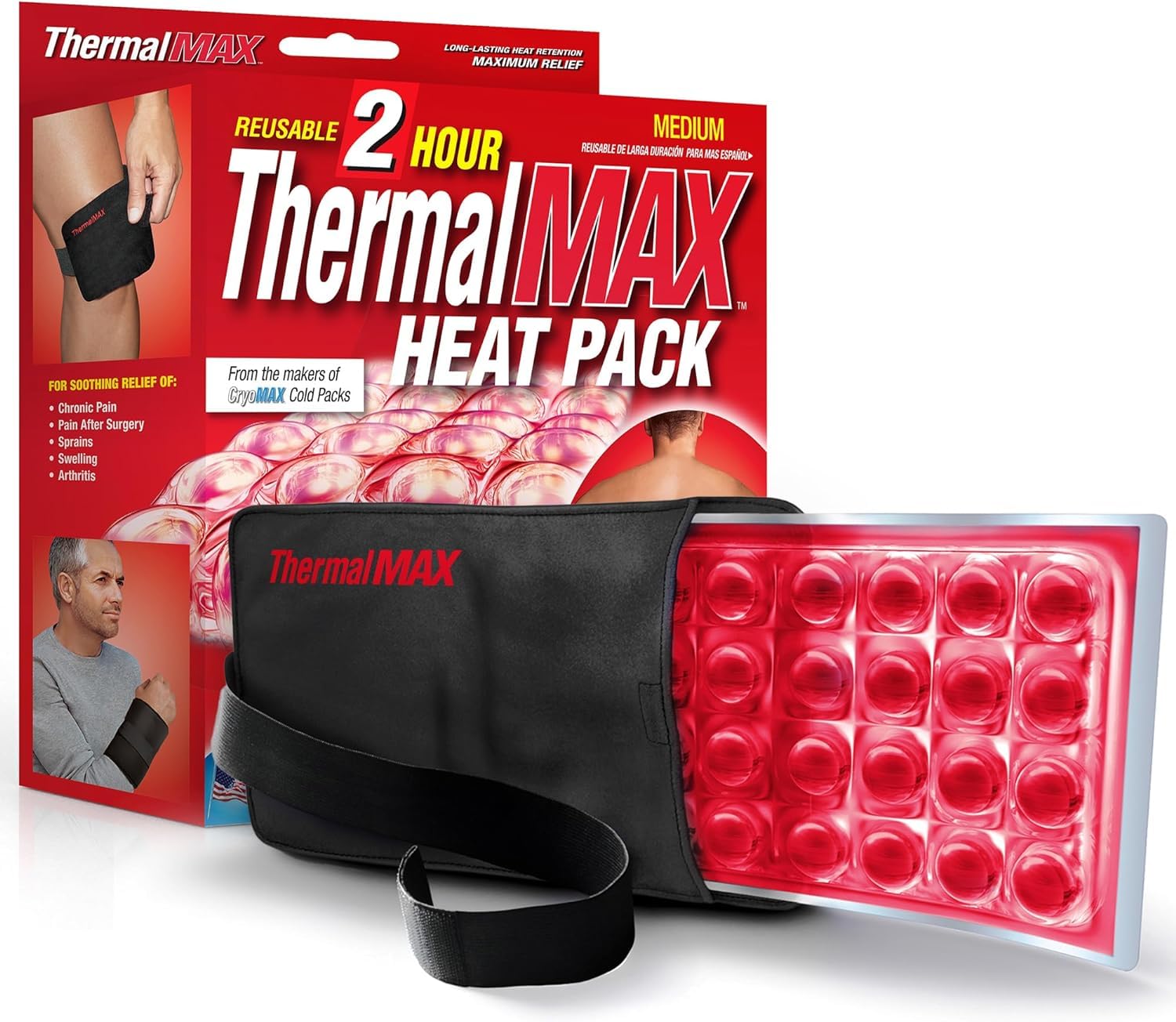 Thermal MAX Heat Pack- Reusable 2 Hour Hot Therapy for Neck & Back