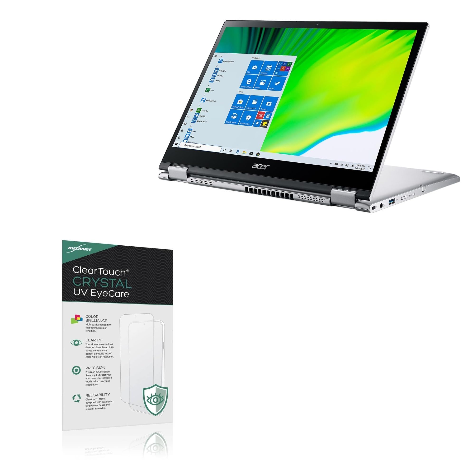 BoxWave Screen Protector Compatible With Acer Spin 3 (SP313-51N) - ClearTouch Crystal Anti-UV EyeCare (2-Pack), Filters out Harmful Blue Light Reduce Fatigue