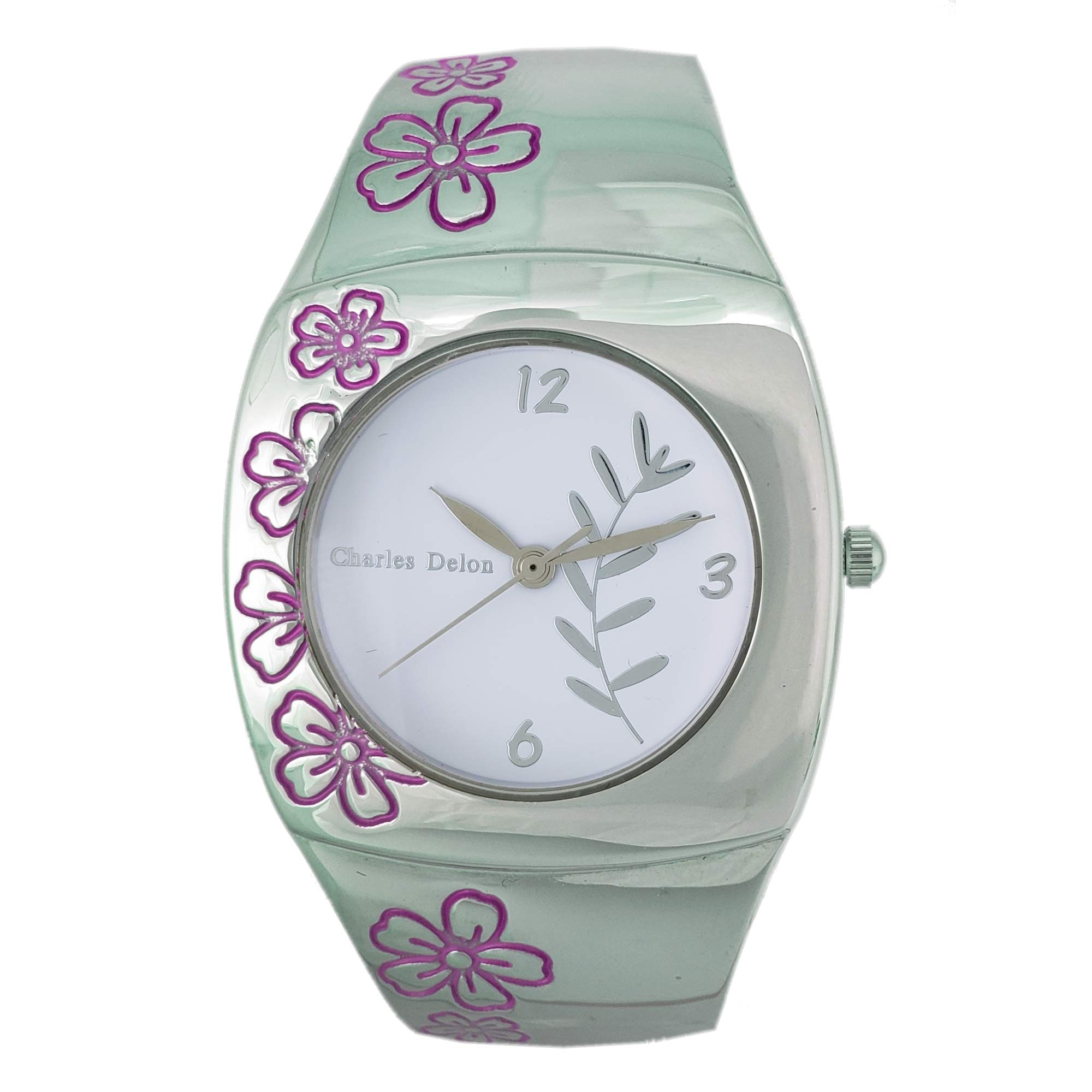 Charles Delon Womens Quartz Watch, Analog Display and Stainless Steel Strap 5163 LPWP