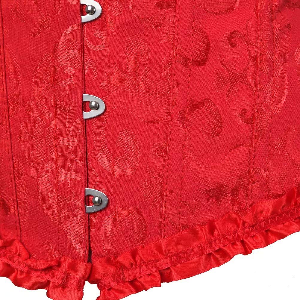 SHYMMUO Corset Tops for Women Sexy Overbust Bustier Lace Up Strapless Party Club Fairycore Renaissance Halloween Costume: Small Red