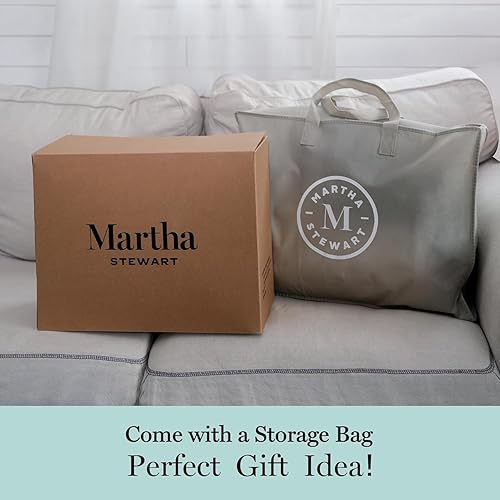 Miniatura 8 de Martha Stewart Edredón de fibra de plumón de ganso blanco, tamaño Queen, relleno de edredón para todas las estaciones, tela silenciosa con relleno