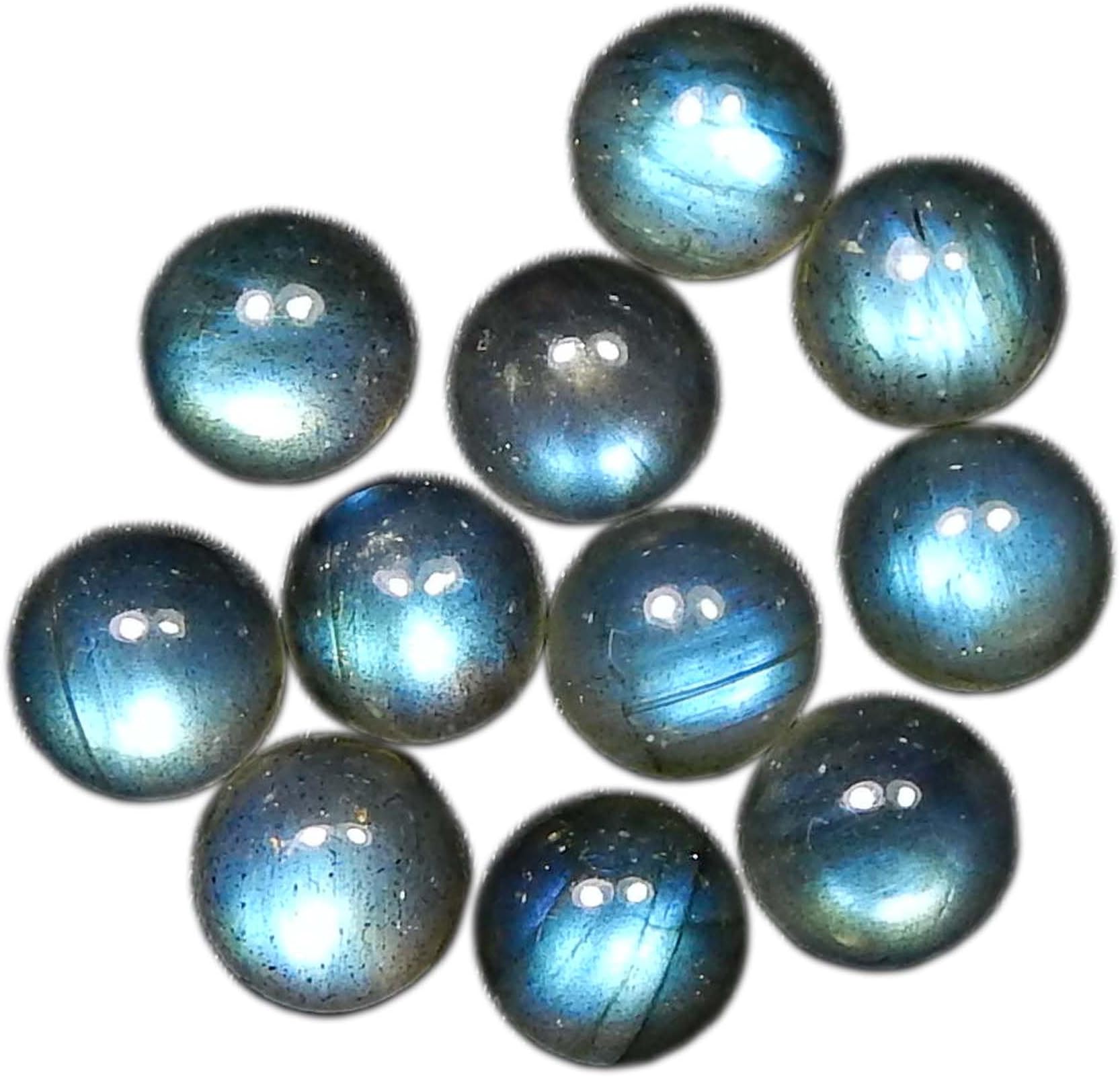 MyhealingworldRound Blue Fire AAA Quality Natural Labradorite Calibrated Cabochon Loose Gemstone For Jewelry Making Loose Gemstone