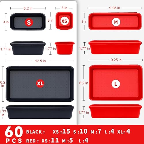 Miniatura 9 de Bandeja organizadora de caja de herramientas, organizador de cajones de escritorio, bandeja de caja de herramientas, caja de herramientas de