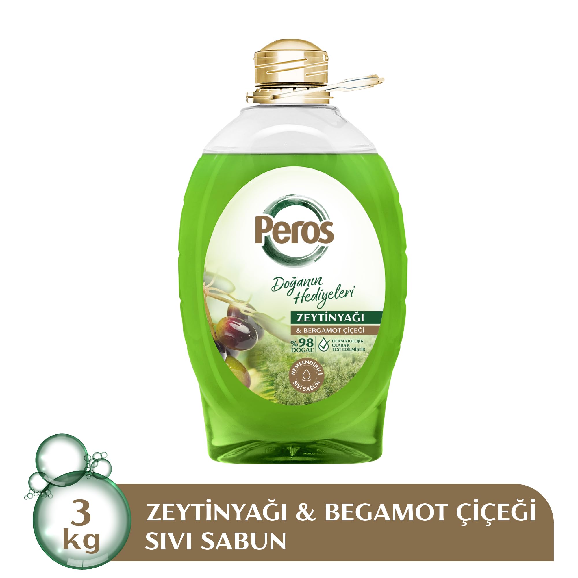 Peros Doğanın Hediyeleri Zeytinyağlı & Bergamot Çiçeği Sıvı Sabun 3000 G, Olive Oil & Bergamot Flower
