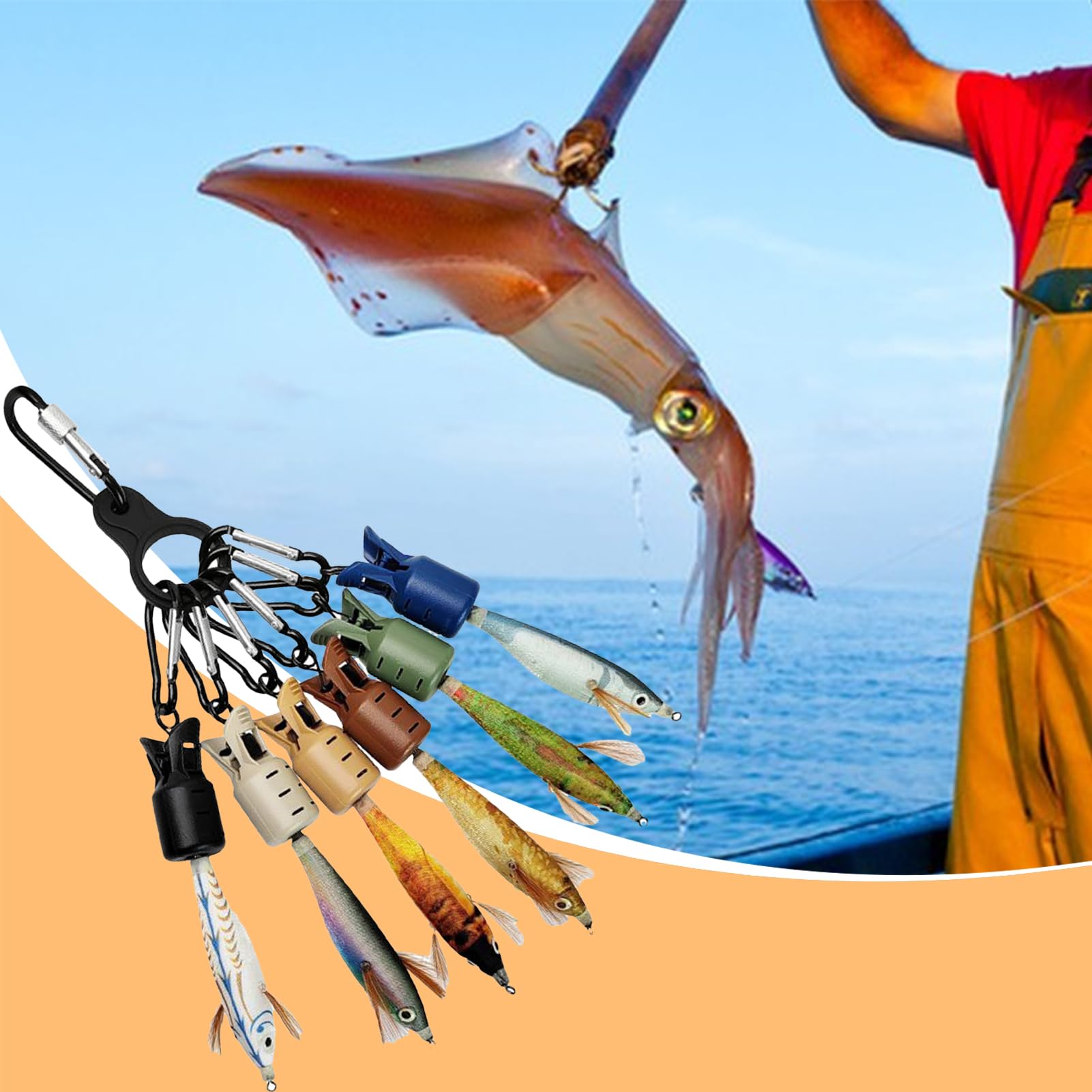 Protector De Cebo para Calamar - Tapas De Protección para Anzuelos De Y Accesorios - Cubierta De Seguridad Multiusos para Cebos con Organización De Almacenamiento