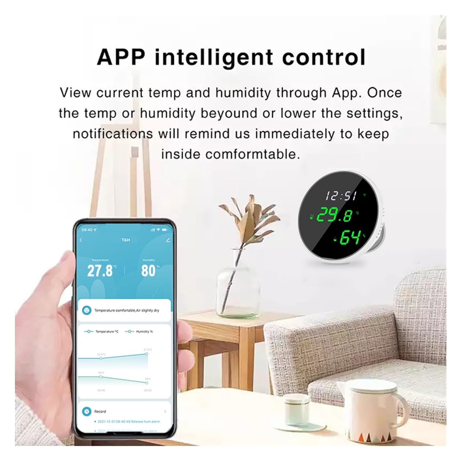 Tuya – Capteur Intelligent De Température Et D'humidité, WiFi, Hygromètre D'intérieur, Thermomètre, Écran LCD Numérique
