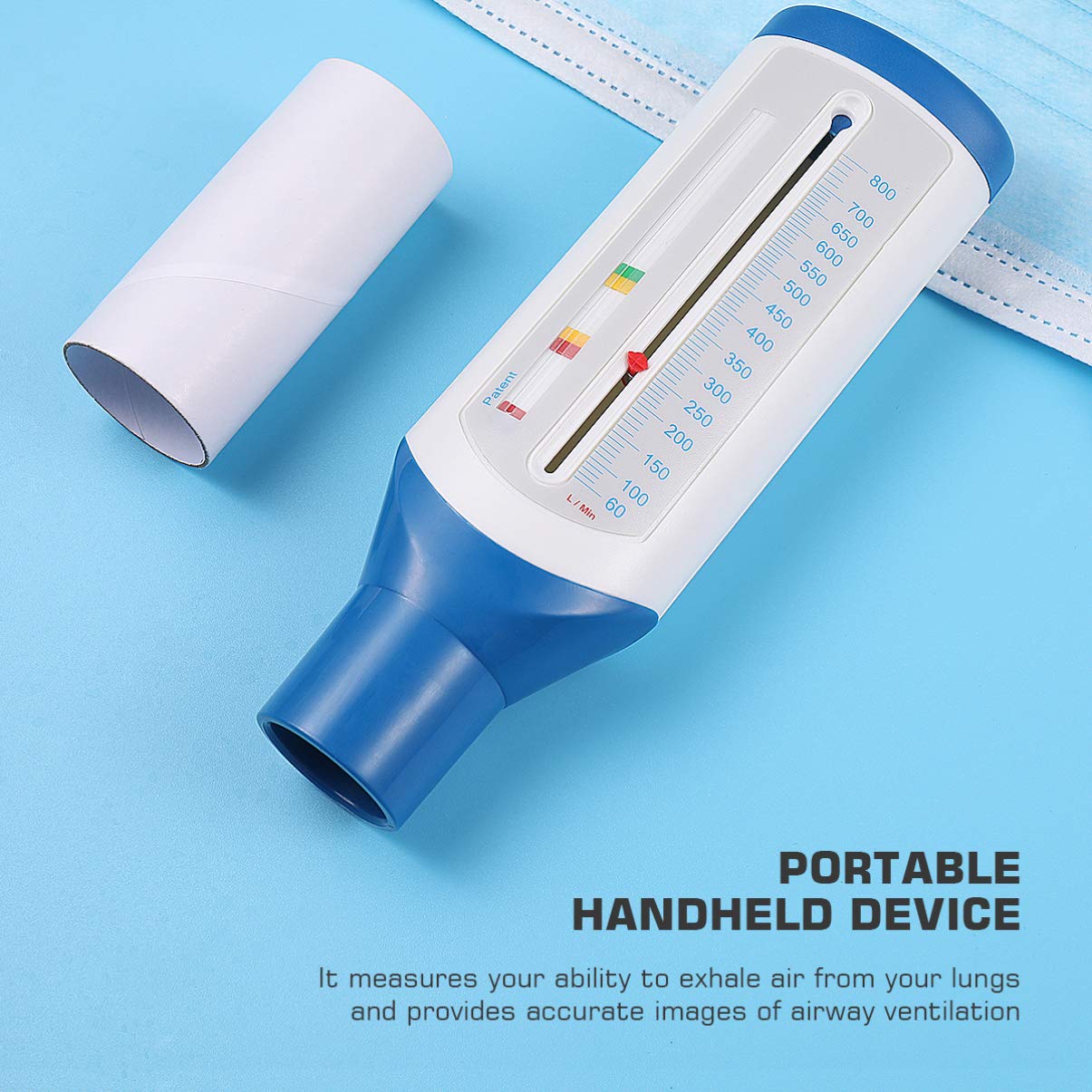 Baluue Portable Compteur De Capacité Vitale Mesure Débit Expiratoire Moniteur D'Asthme pour Adultes Et Enfants Contrôle Fonction Respiratoire