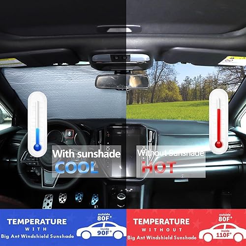 Miniatura 2 de Daeiclru Parasol para parabrisas de automóvil compatible con Subaru WRX 2015-2024, reflector plegable de rayos UV, parasol para ventana de