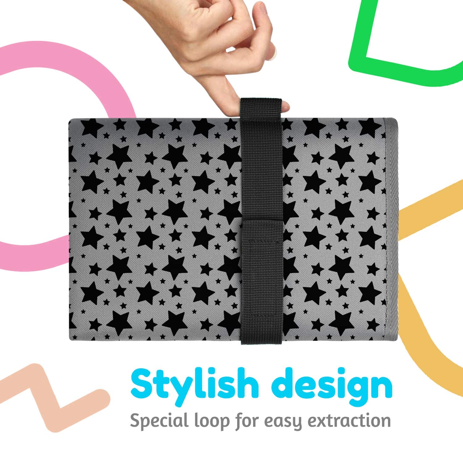 Toolik - Cambiador de pañales para bebé, extra grande (27.5 x 19.7 pulgadas), tapete impermeable para paseos en cochecito o bolsa de pañales, se adapta a recién nacidos y niños pequeños para un cambio
