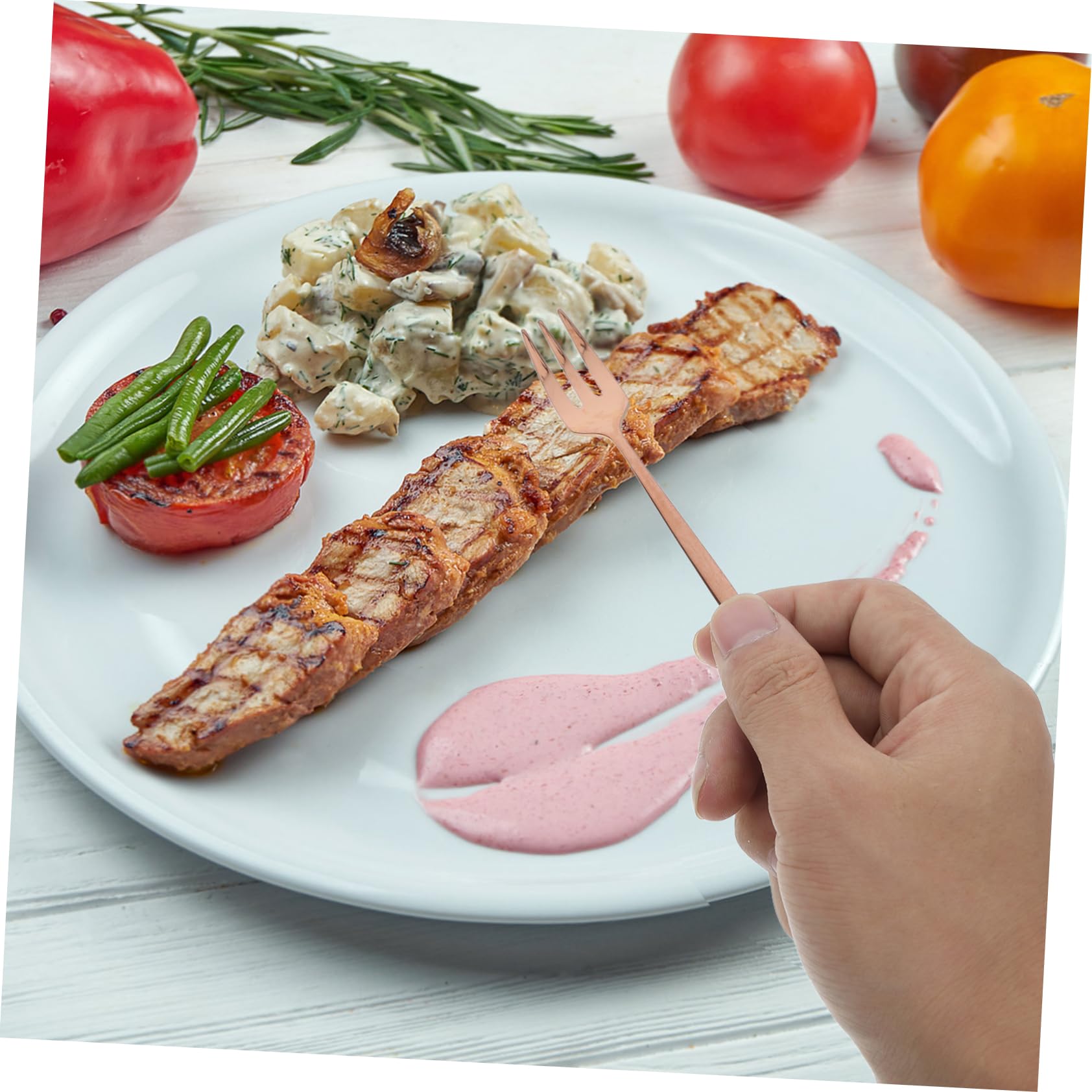 ABOOFAN 30piezas Cubertería Dorada Tenedores Cucharas y Vajilla Inoxidable Para Bodas y Fiestas