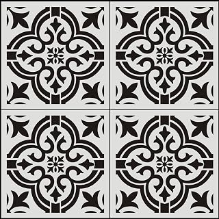 4PC 12 x 12 Inch Large Size Reusable Stencil Laser Cut Painting Template Floor Wall Tile Fabric Furniture Stencils Painting Stencils (A4, 4PC)