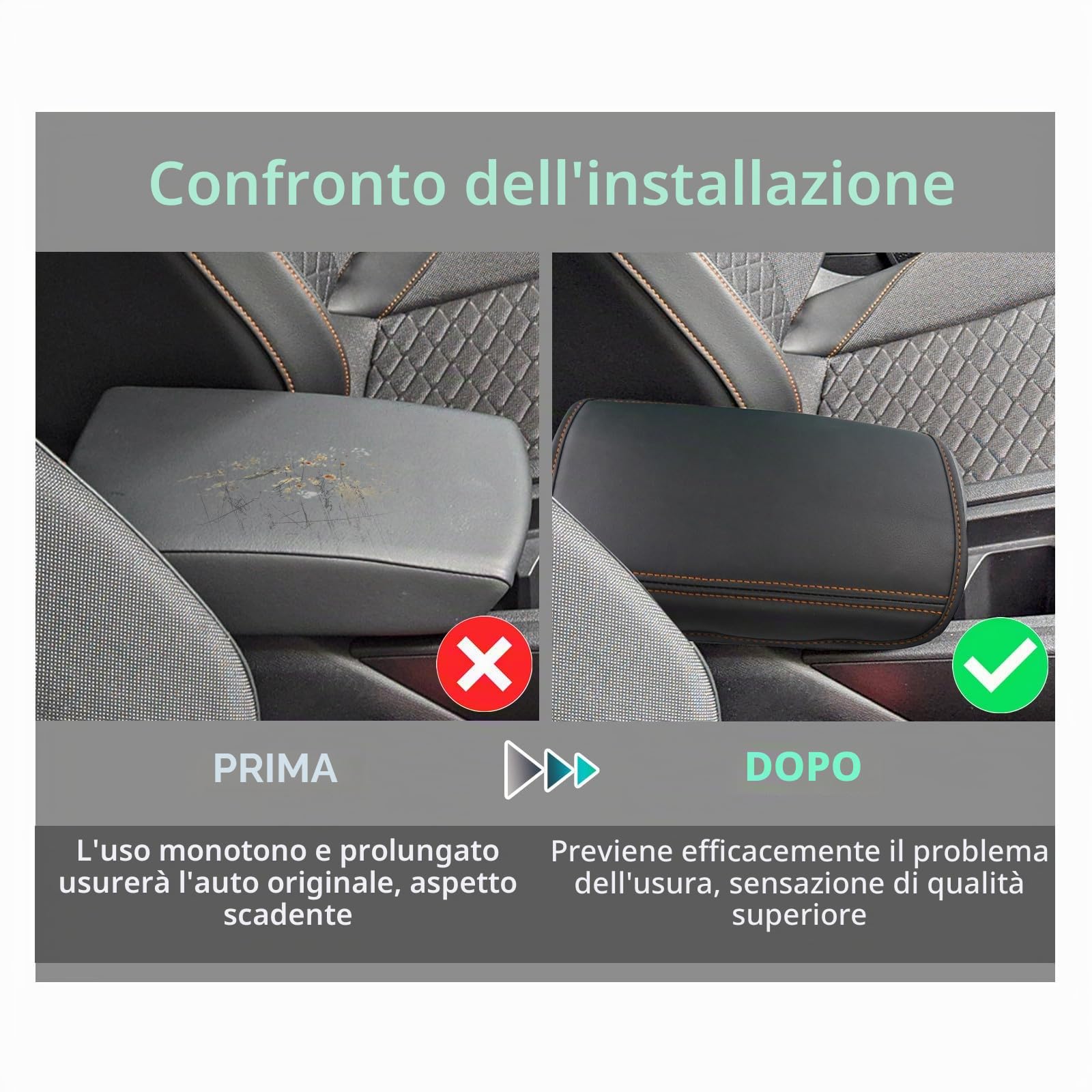 GAFAT 2020-2024 2025 Seat Leon MK4/ Cuprα Formentor Copertura Bracciolo, Seat Leon Cupr? 4 5F KL ST FR Console Centrale Protezione in Pelle, Accessori Seat Leon MK4, Accessori Formentor (Ottone)