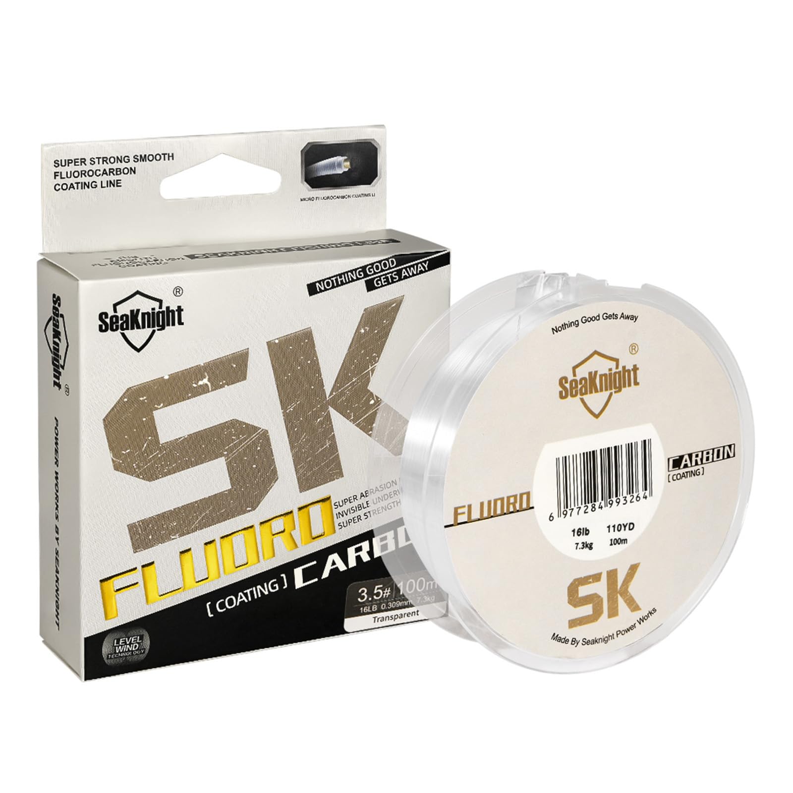 SeaKnight SK Fluorocarbon Coating Fishing Line Saltwater 50M/100M Monofilament Fishing Line Sinking Shock Leader Line Sea Fishing 3-100LB