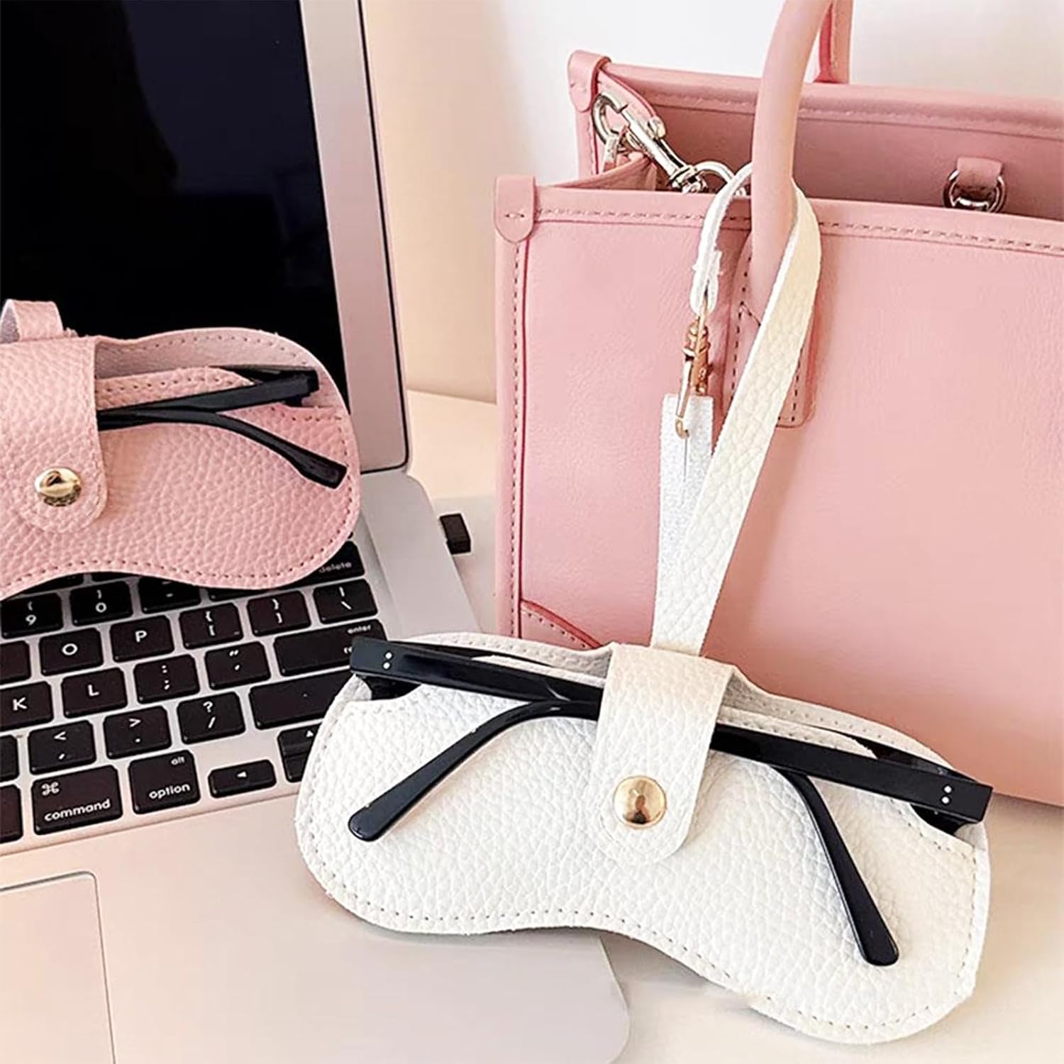 2 Pcs Leather Sunglasses Bag Glasses Storage Case Portable Eyeglass Case for Travel, Fashion Sunglasses Bag for Office Daily Use