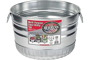 Behrens 32S 1-Bushel Basket Round Galvanized Steel Tub