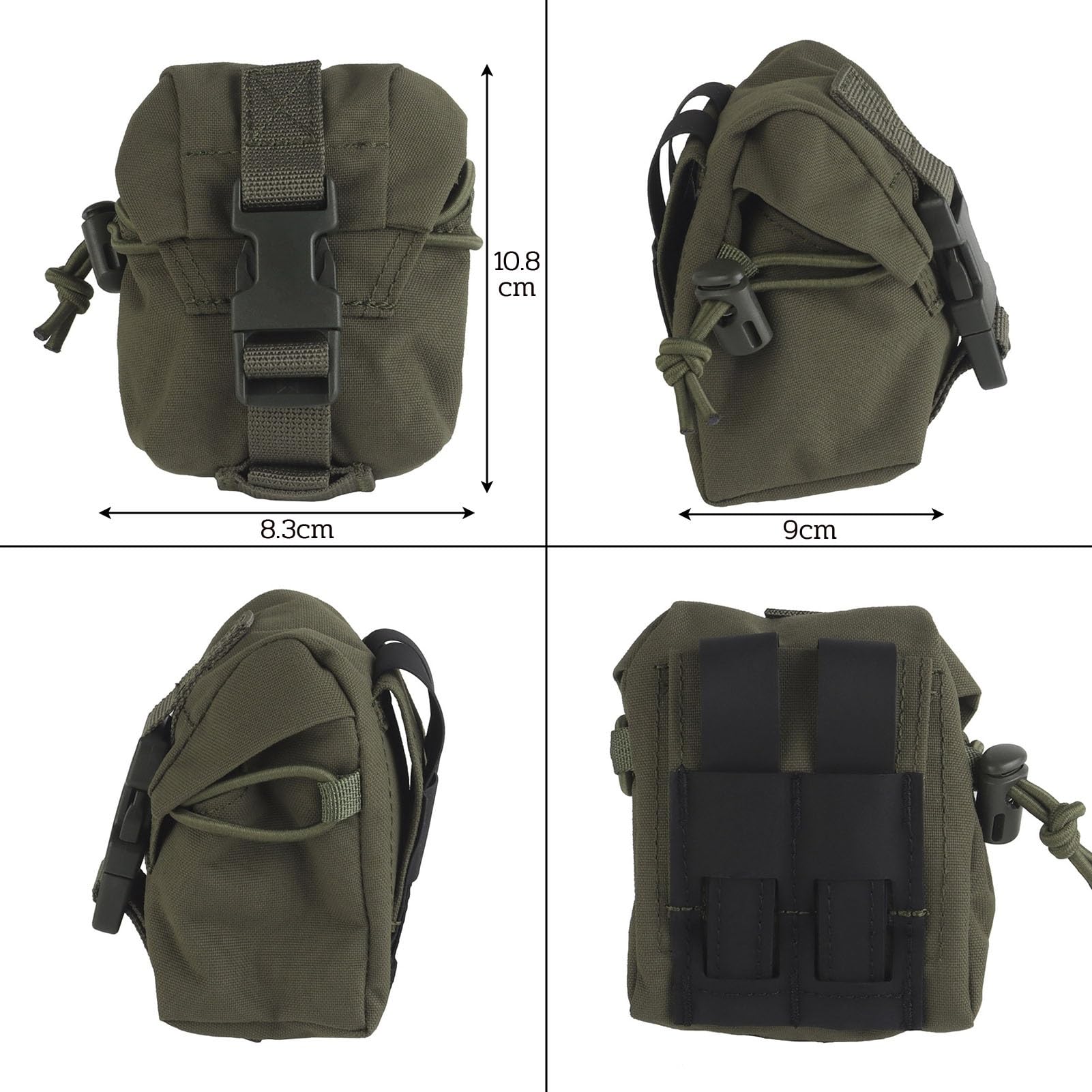 Porta Granada Airsoft Multiuso, Funda Táctica MOLLE con Cierre Rápido para Chalecos, Chest Rigs y Cinturones