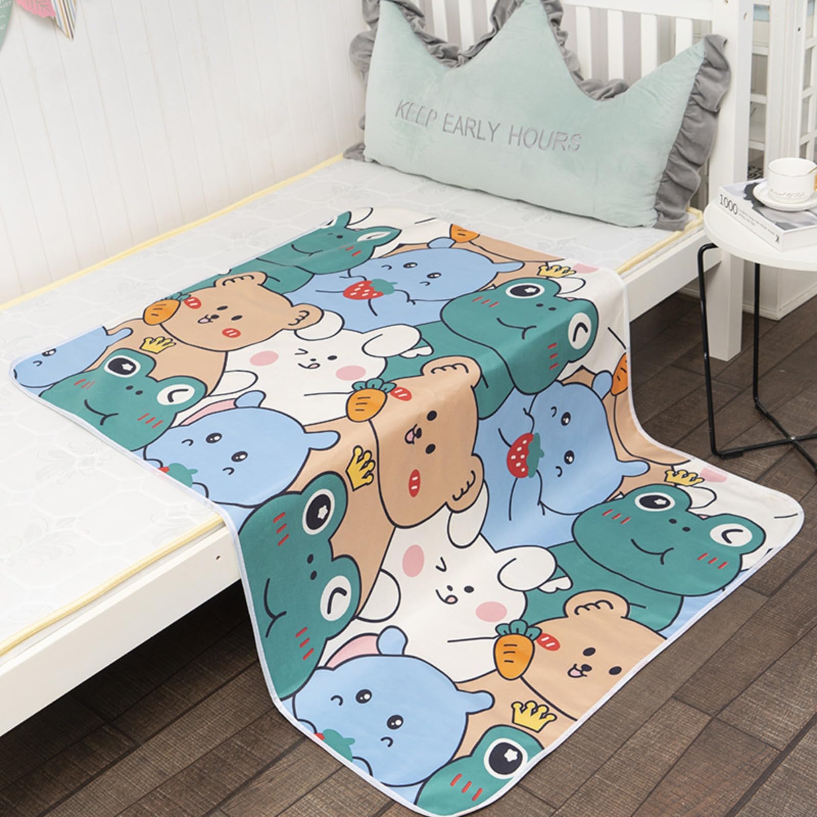 Protector de cama impermeable para niños, protector de colchón para incontinencia, lavable, para cama individual, cunas