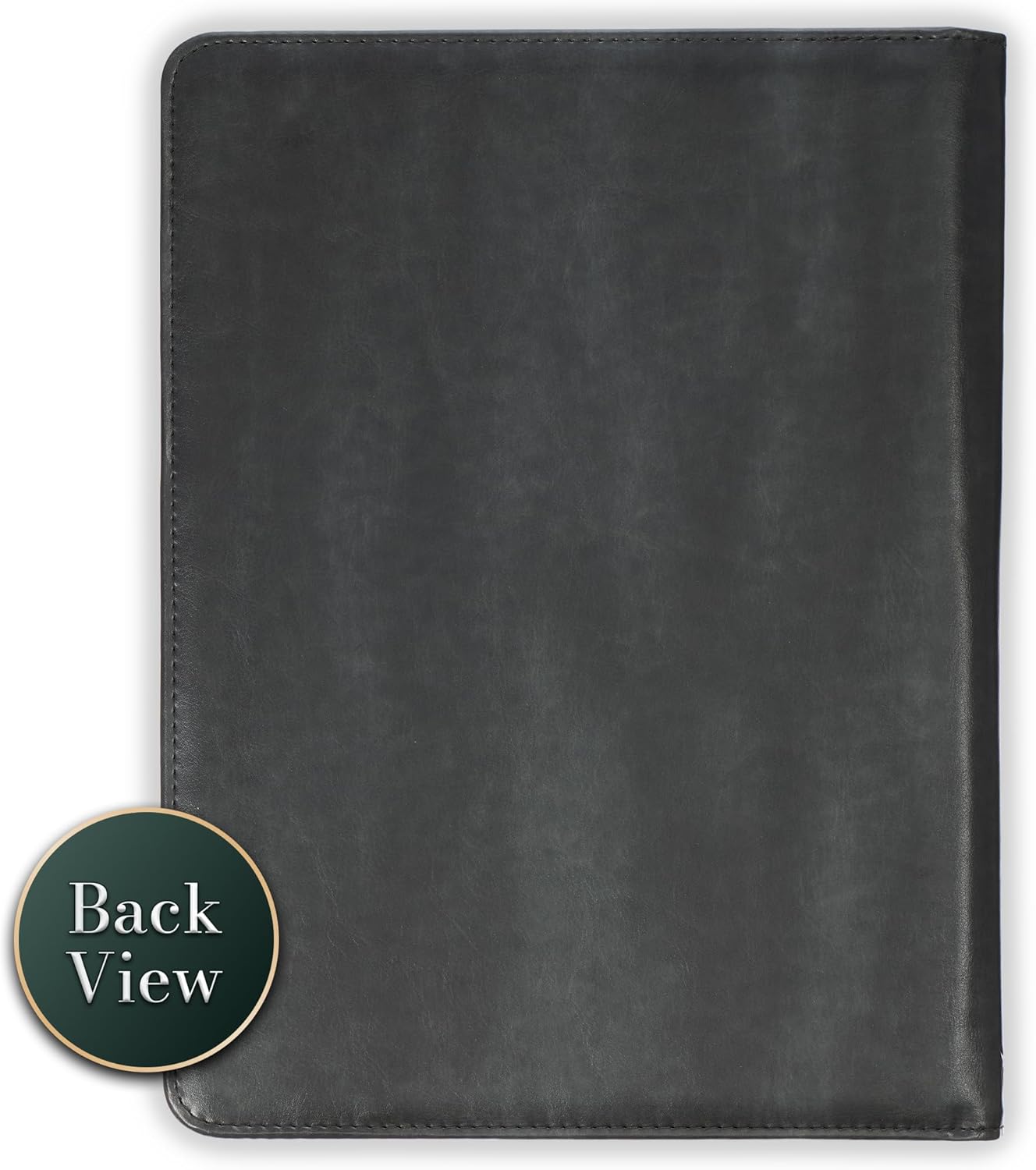 Christian Art Gifts Premium Vegan Leather Zippered Inspirational Scripture Portfolio for Men & Women: Strong & Courageous Lion, Padfolio Folder, Notepad, Pen/Highlighter Combo, Slots, Charcoal Black
