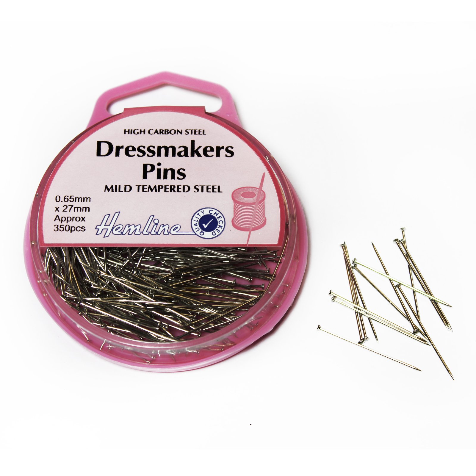 350 x Hemline Dressmakers Pins 0.65mm x 27mm