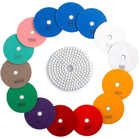 SHDIATOOL 7-Piece Dry Diamond Polishing Pads Set For Granite & Marble