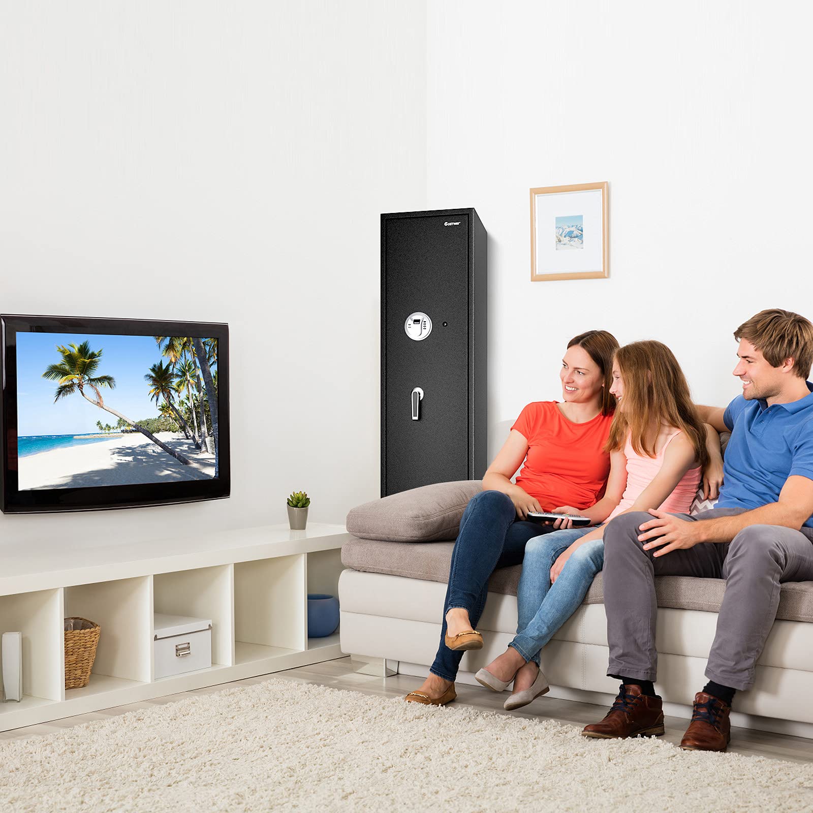 Buy COSTWAY Large Rifle Safe, Long Gun Safe for Rifle Shotgun, 5Gun